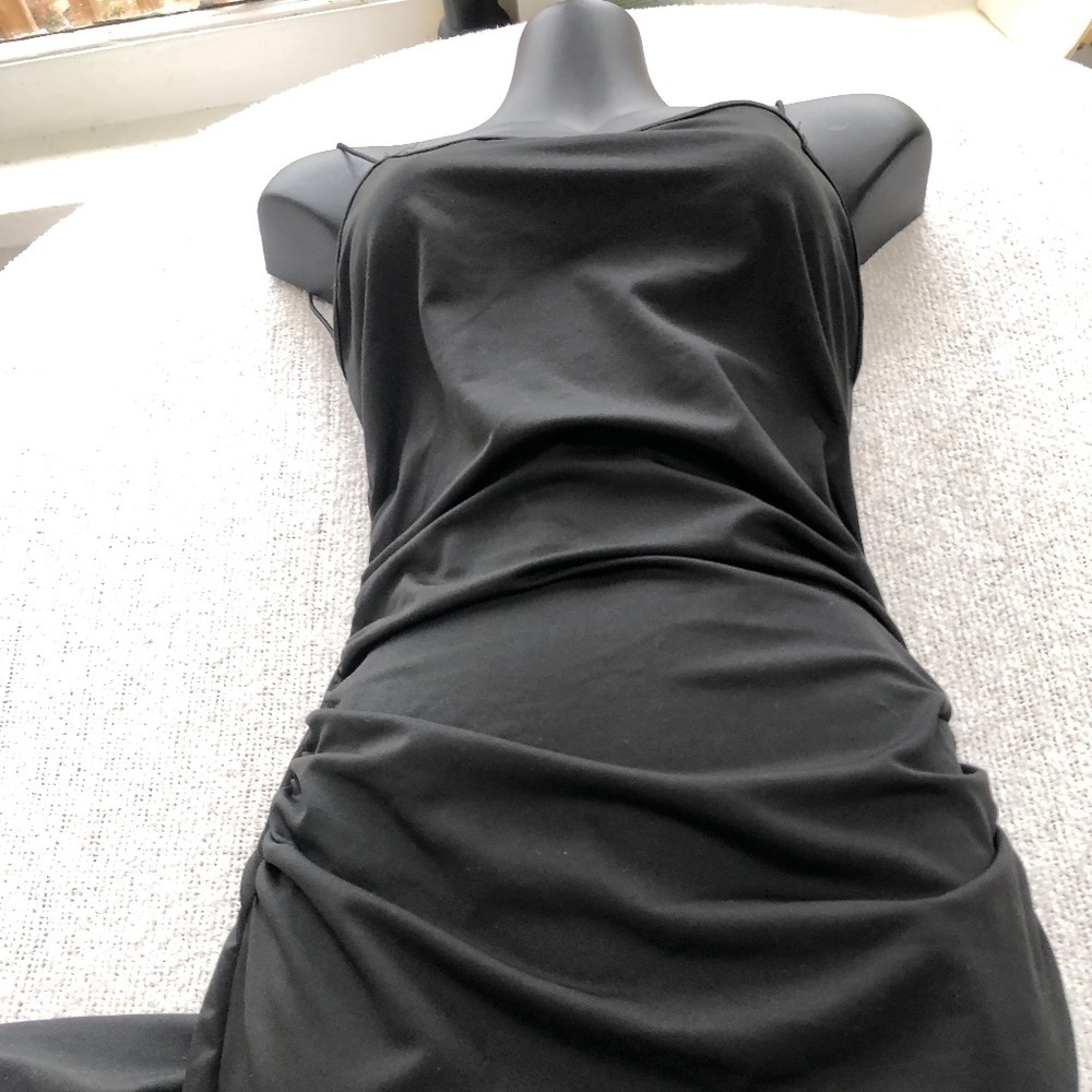 Shein long black clingy formal backless dress size 4, new or like new